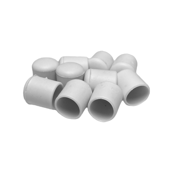 Ponteira Pé Cadeira Externa Redonda 3/8 10mm Branca 1un