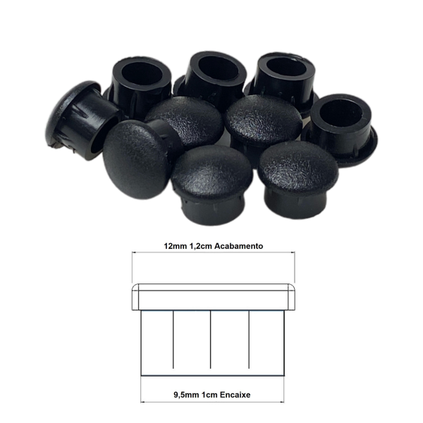 Ponteira Interna Para Pé de Cadeira Redonda 1/2 13mm 1un