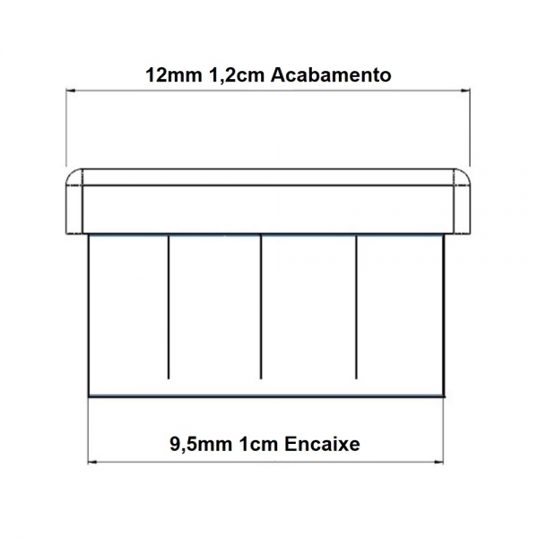 Ponteira Interna Para Pé de Cadeira Redonda 1/2 13mm 1un