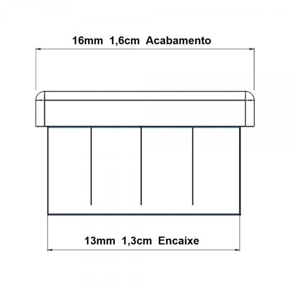 Ponteira Interna Para Pé de Cadeira Redonda 5/8 16mm 1un