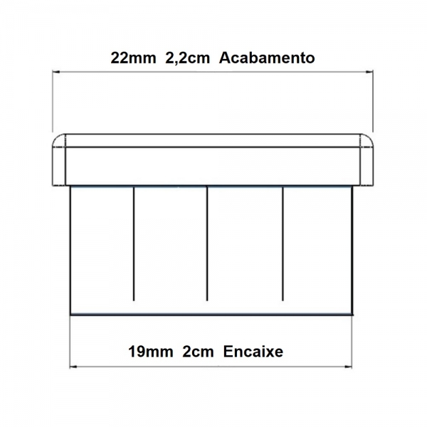 Ponteira Interna Para Pé de Cadeira Redonda 7/8 22mm 1un