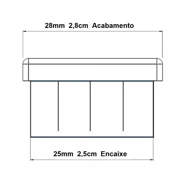 Ponteira Interna Para Pé de Cadeira Redonda 1.1/8 28mm 1un