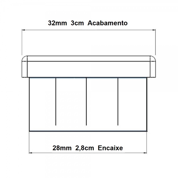 Ponteira Interna Para Pé de Cadeira Redonda 1.1/4 32mm 1un