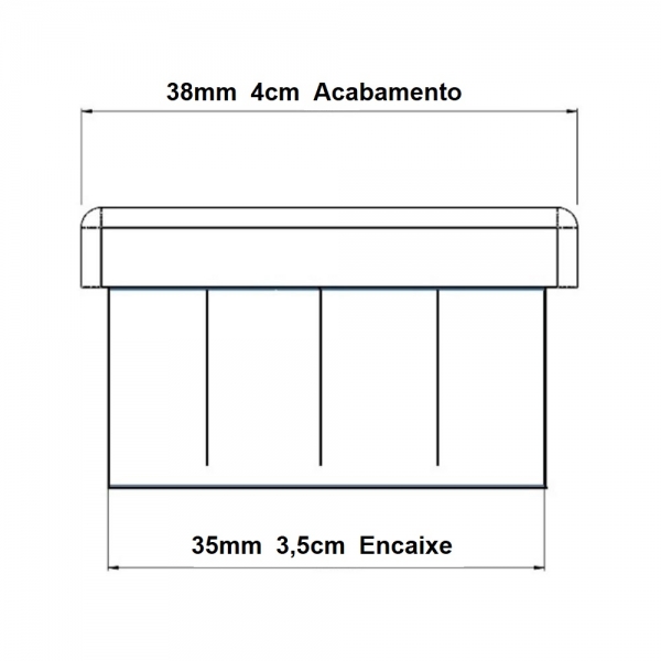 Ponteira Interna Para Pé de Cadeira Redonda 1.1/2 38mm 1un