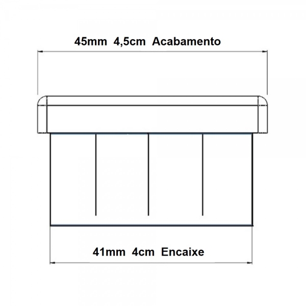 Ponteira Interna Para Pé de Cadeira Redonda 1.3/4 45mm 1un
