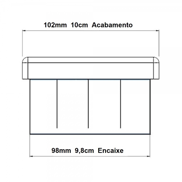 Ponteira Interna Para Pé de Cadeira Redonda 4 Pol 100mm 1un