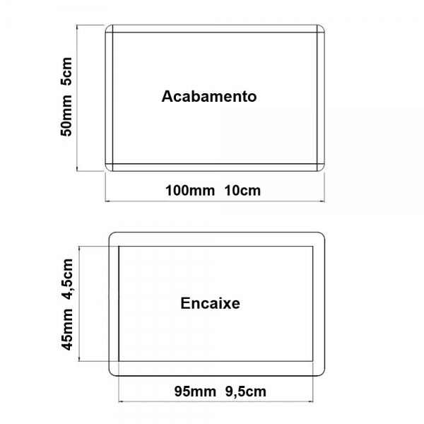 Ponteira Interna Para Pé de Cadeira Retangular 50x100mm 1un