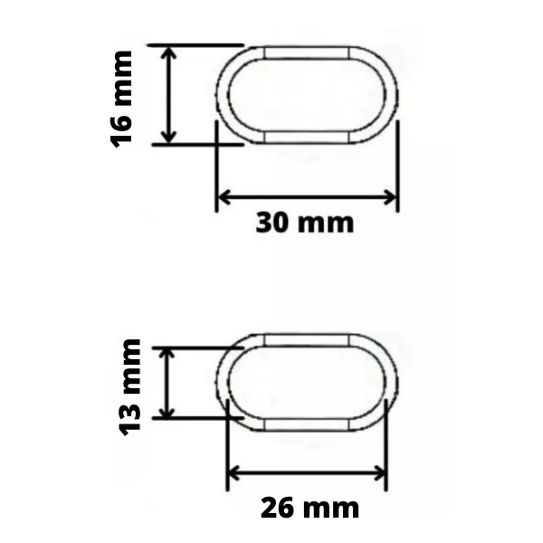 Ponteira Interna Oval Oblonga Pé de Cadeira 16x30mm 1un