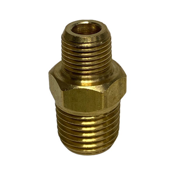 Niple Duplo Latão Redução Rosca NPT 1/4 x 1/8 Macho União