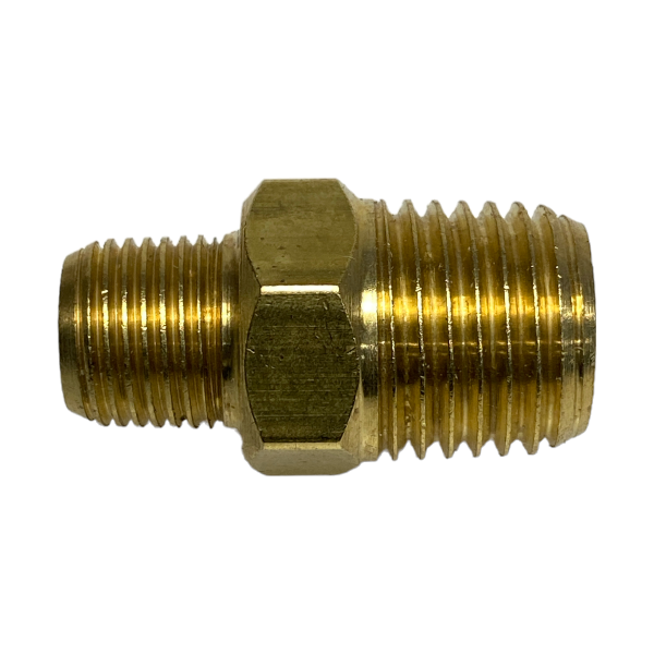 Niple Duplo Latão Redução Rosca NPT 1/4 x 1/8 Macho União