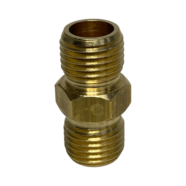 Niple Duplo Latão Rosca BSP 1/4 x BSP 1/4 Macho União Junção