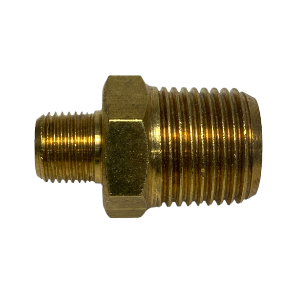 Niple Duplo Latão Redução Rosca NPT 3/8 x 1/8 Macho União