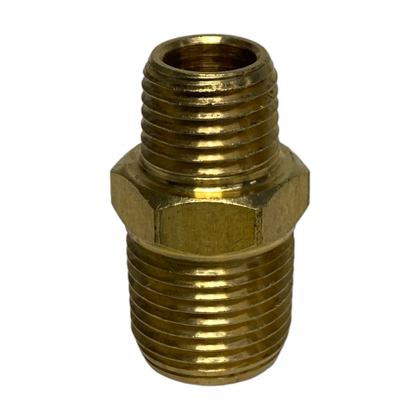 Niple Duplo Latão Redução Rosca NPT 3/8 x 1/4 Macho União