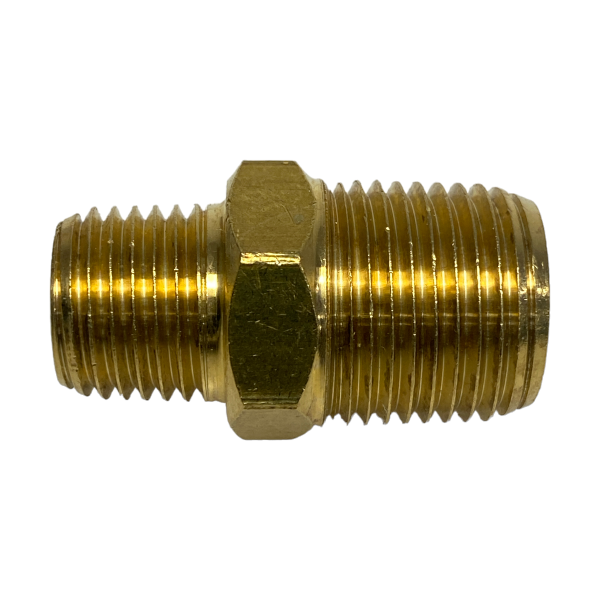 Niple Duplo Latão Redução Rosca NPT 3/8 x 1/4 Macho União