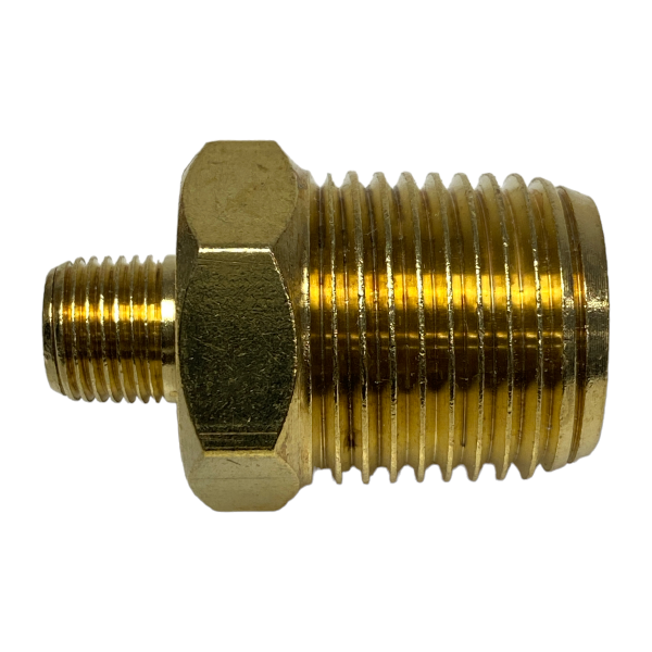 Niple Duplo Latão Redução Rosca NPT 1/2 x 1/8 Macho União