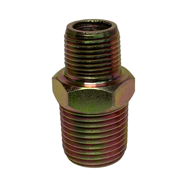 Niple Duplo Aço Redução Rosca NPT 1/2 x 3/8 Macho União