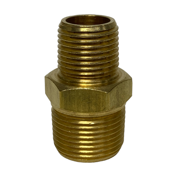 Niple Duplo Latão Redução Rosca NPT 3/4 x 1/2 Macho União