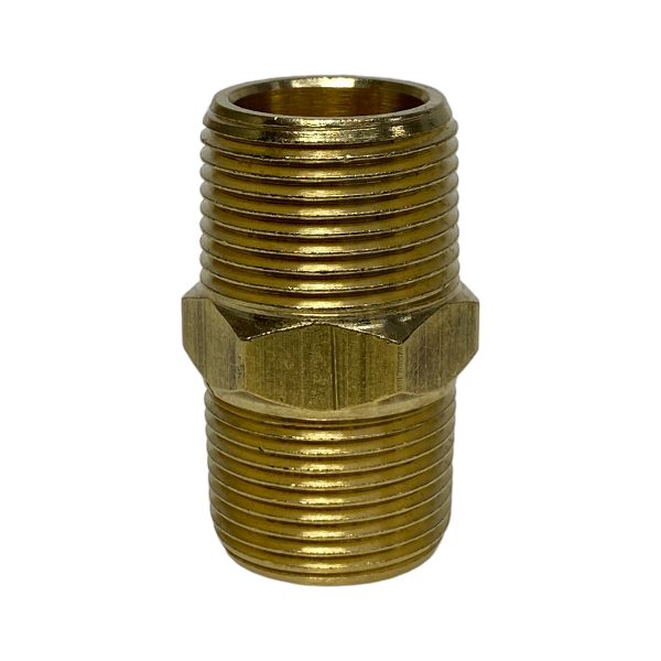 Niple Duplo Latão Rosca NPT 3/4 x 3/4 Macho União Junção