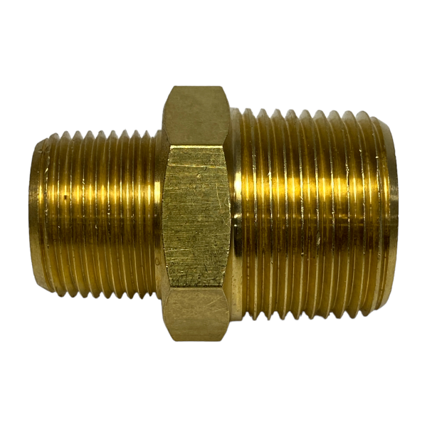 Niple Duplo Latão Redução Rosca NPT 1 Pol x 3/4 Macho União