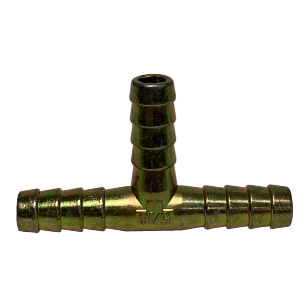 Emenda Tee Te Aço Para Mangueira 5/16 8mm Ar Agua Gás