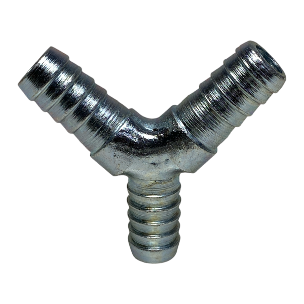 Emenda em Y Aço Para Mangueira 1/2 13mm Conexão União Ar Gás