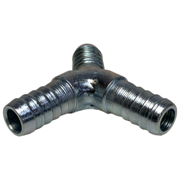 Emenda em Y Aço Para Mangueira 1/2 13mm Conexão União Ar Gás