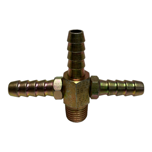 Espigão Espiga 3 Saídas Aço Rosca Macho 1/4 X Mangueira 5/16