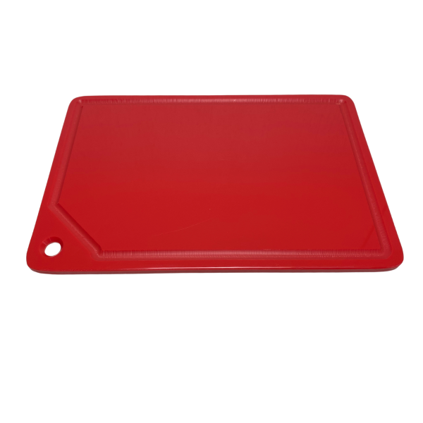 Tábua de Carne Plástica Vermelha Polietileno 50x30cm 10mm