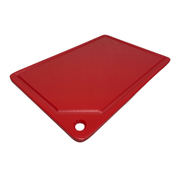 Tábua de Carne Plástica Vermelha Polietileno 50x30cm 10mm