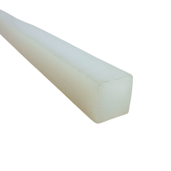 Barra Tarugo de Nylon Tecnil 15x15mm Branca Quadrada 250mm