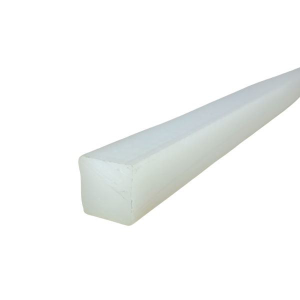 Barra Tarugo de Nylon Tecnil 25x25mm Branca Quadrada 250mm