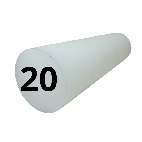 Barra Tarugo de Teflon PTFE 20mm Alta Temperatura 250mm