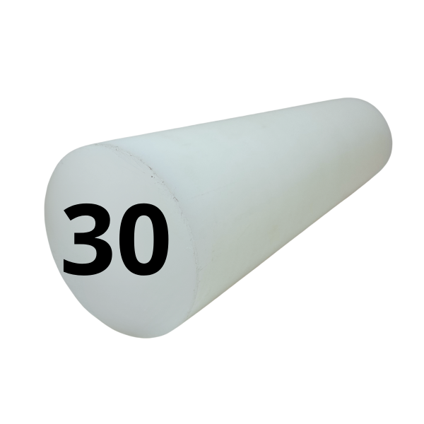 Barra Tarugo de Teflon PTFE 30mm Alta Temperatura 1000mm