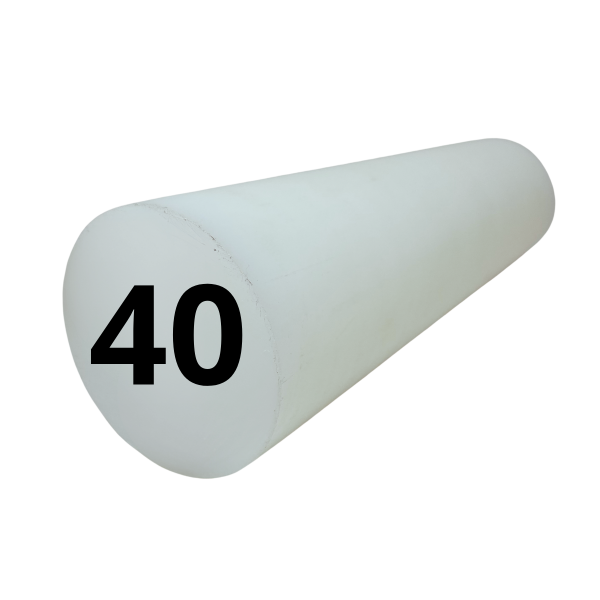 Barra Tarugo de Teflon PTFE 40mm Alta Temperatura 500mm