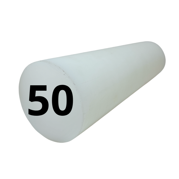 Barra Tarugo de Teflon PTFE 50mm Alta Temperatura 1000mm