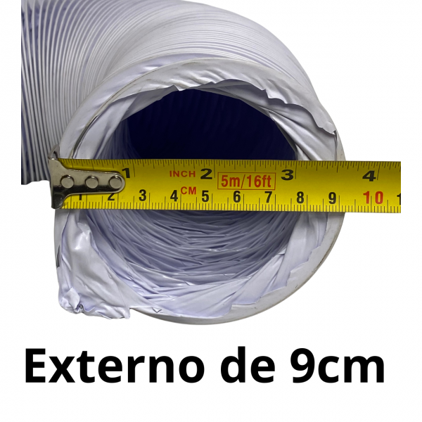 Duto Flexível Exaustão Ar Condicionado Portátil 80mm 5mt