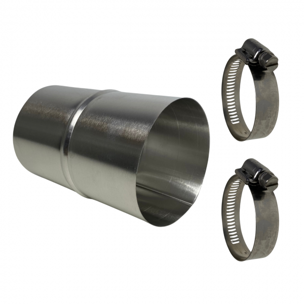 Emenda Luva Para Duto de Alumínio 120mm + 2 Abraçadeiras