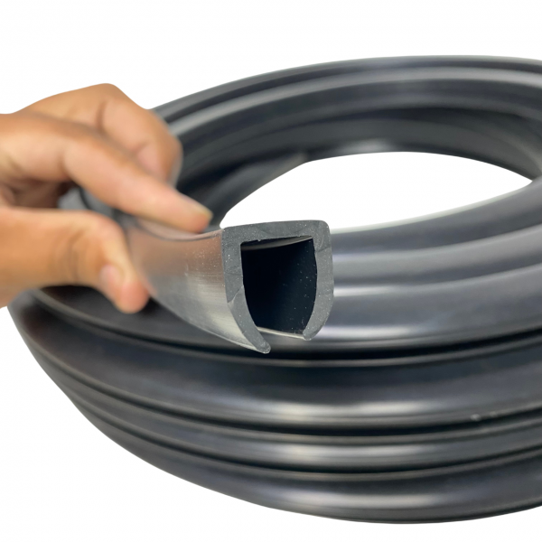 Perfil Borracha U Galão Acabamento Vidro U166 12mm 10mt