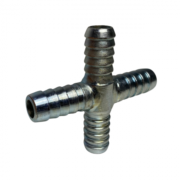 Emenda Para Mangueira 1/2 13mm Cruzeta Conector Aço 4 Vias