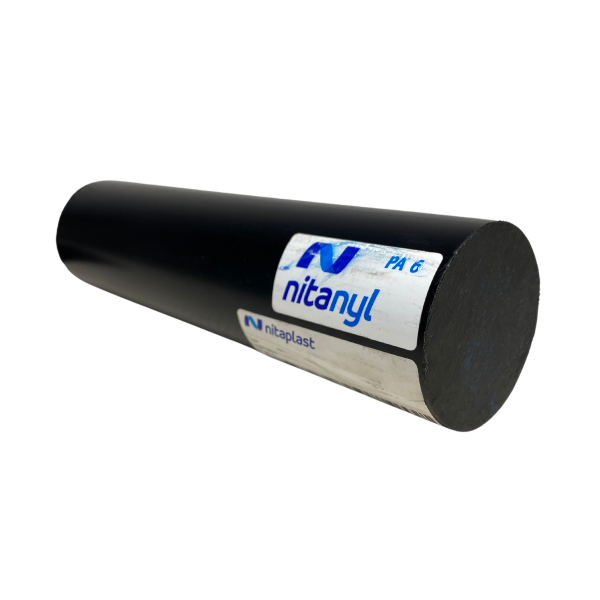 Barra Tarugo de Nylon Tecnil 130mm Preta Redonda 250mm