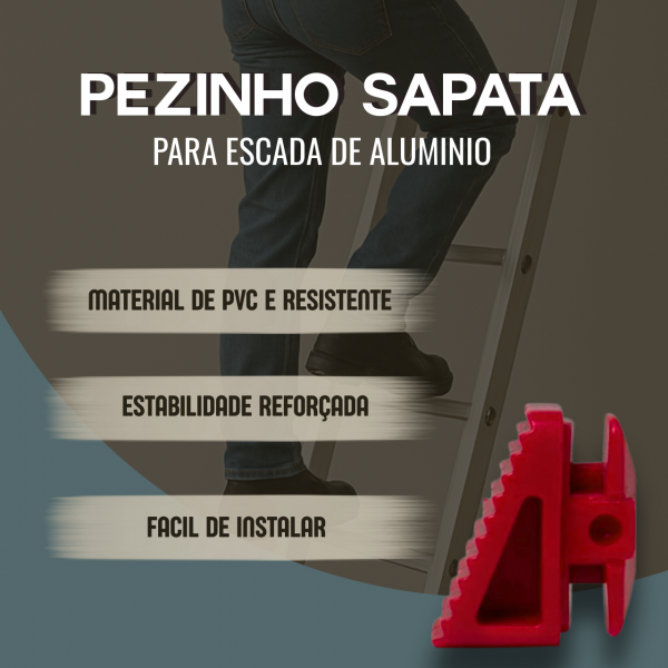 Pé Ponteira Pezinho Sapata Para Escada de Aluminio Domestica