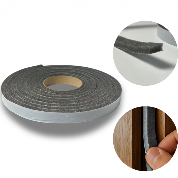 Fita de Espuma PU Adesiva Para Vedação Fresta 10x20mm 5mt