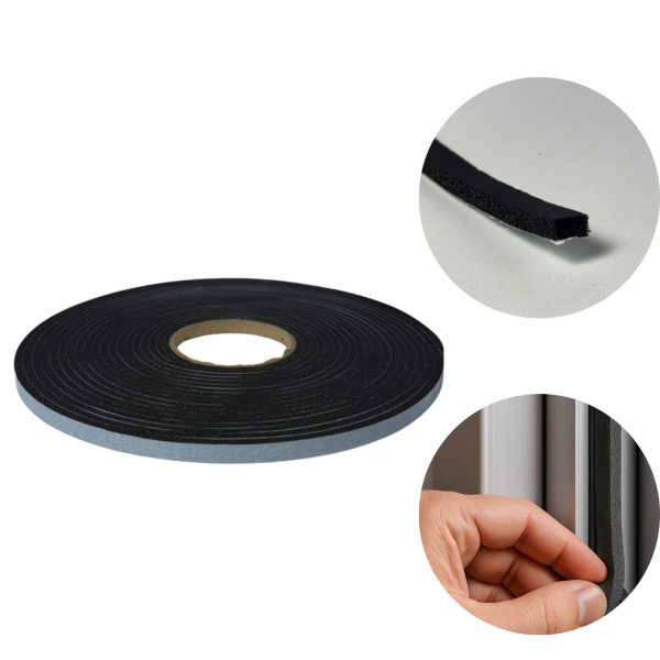 Fita de Espuma Adesiva Para Vedação Fresta 05x10mm 5mt