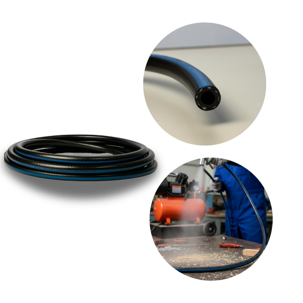 Mangueira Emborrachada Compressor Ar 1/4 6mm 300psi 25mt