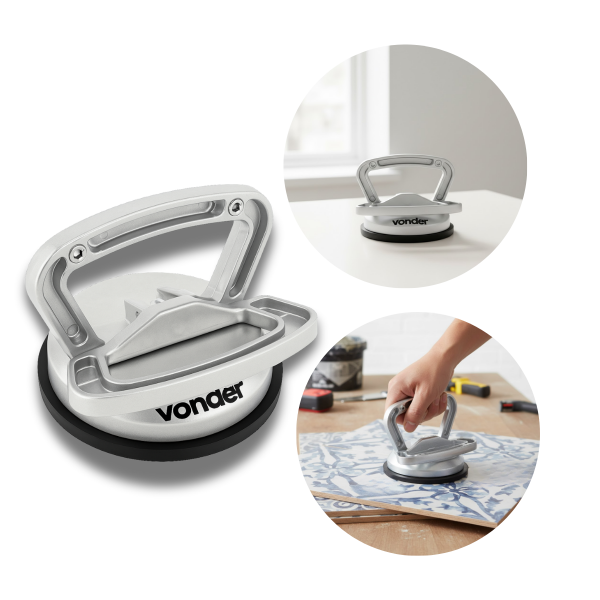 Ventosa Simples de Aluminio Vonder Capacidade de Carga 25kg 