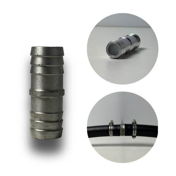 Emenda União Aluminio 1 Pol 25mm para Mangueira Ar Água Gás