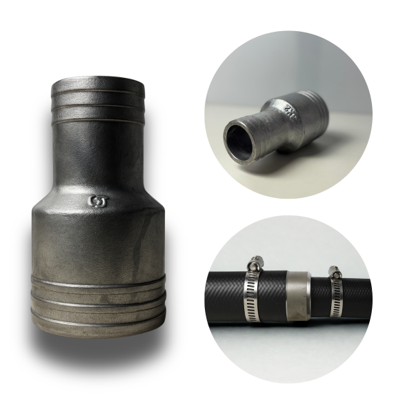 menda Redução Alumínio 2 x 3 Pol  50x75mm Mangueira Ar Água