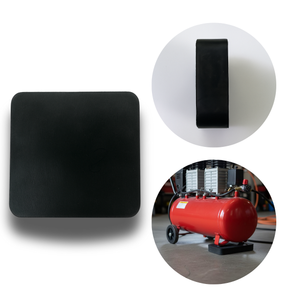 Calço Borracha Maciço Anti Vibração Amortecedor 100x100x10mm