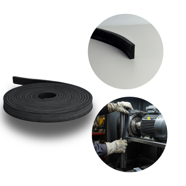 Perfil de Borracha 6x25mm Para Vedação Esponjosa Macia 1mt