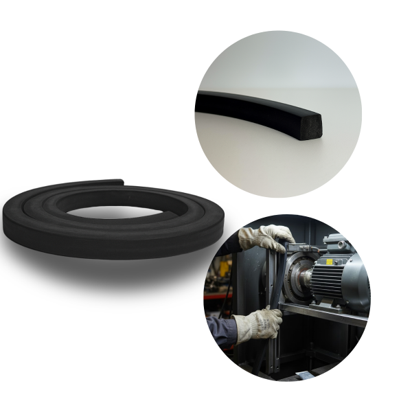 Perfil de Borracha 8x8mm Para Vedação Esponjosa Macia 10mt 